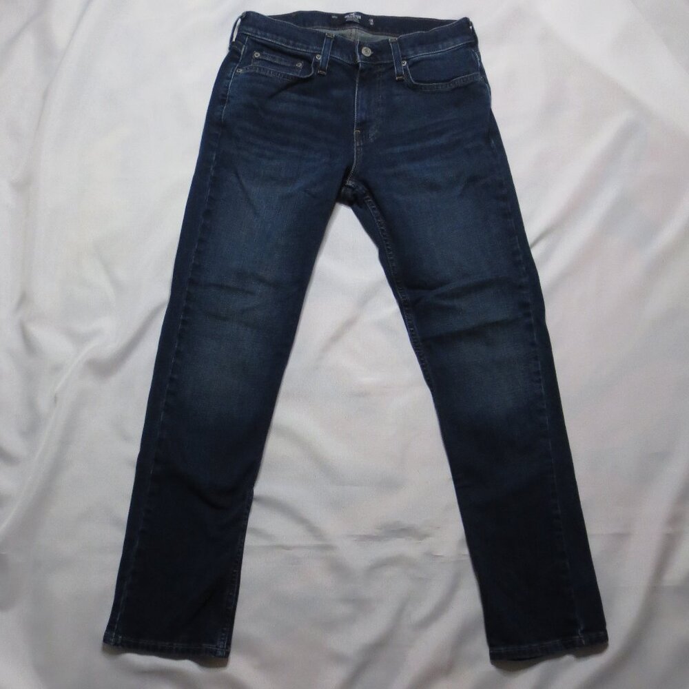 HOLLISTER mens JEANS denim SLIM straight DARK WASH SIZE 28X30
